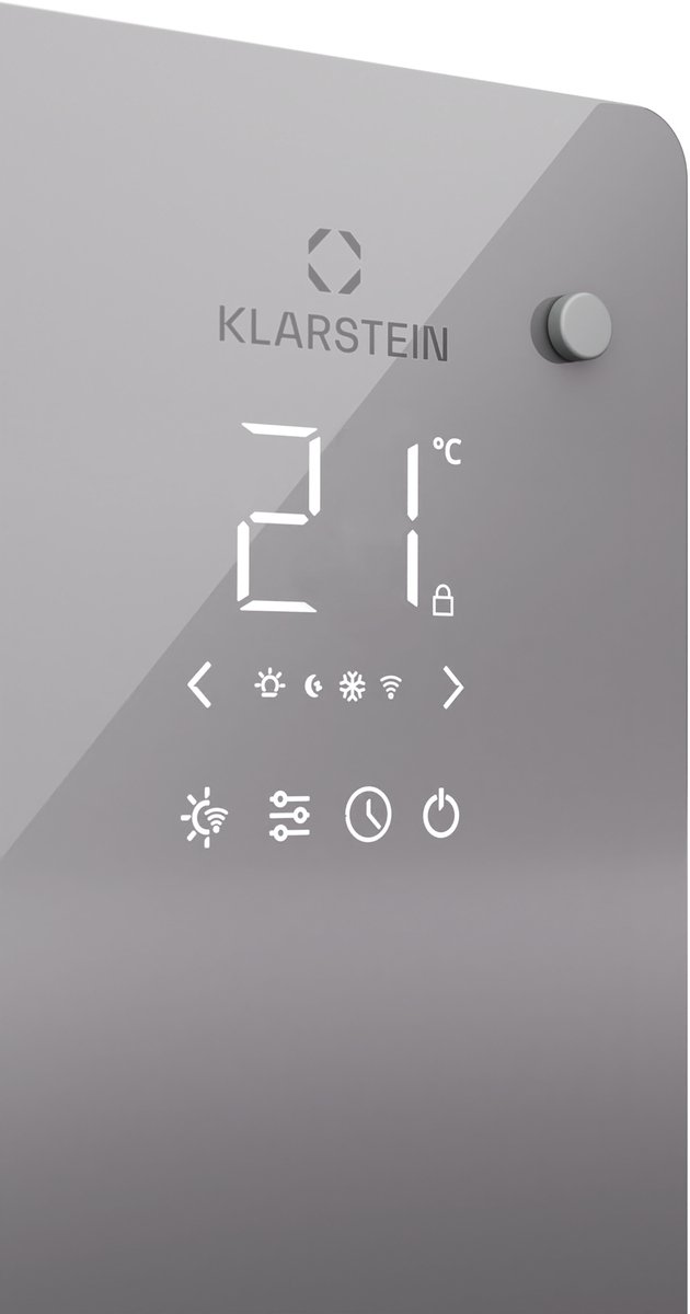 Klarstein Bansin Crystal Smart Convectorkachel – 1500 W, wandmontage/vrijstaand, LED-display, app-bediening, energiezuinig, oververhittings- en vorstbeveiliging, kinderslot, ideaal voor woonkamers