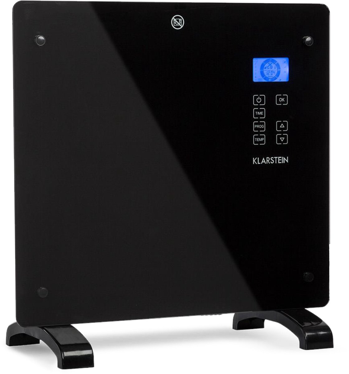 Klarstein energie-efficiënte, elektrische kachel voor thuis, 1000 W vrijstaande, energiezuinige convectorkachel met wieltjes, smal en draagbaar, elektrisch warmtepaneel met thermostaat voor binnen, wandmontage