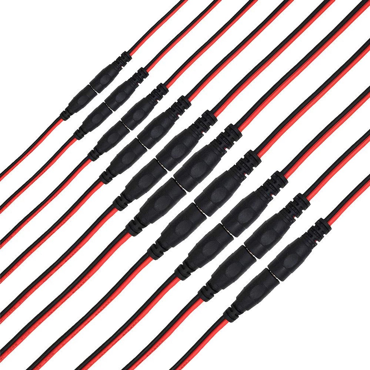 10 Paar DC Power Pigtail-kabels voor CCTV en Verlichting - 12V 5A Stekkers en Aansluitingen