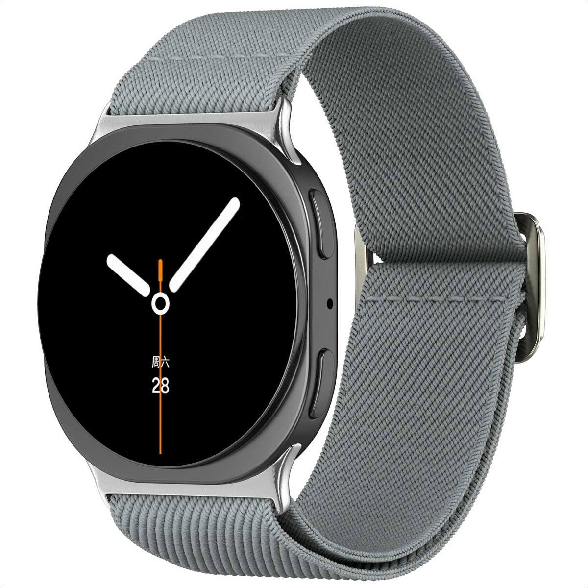 Elastisch nylon bandje - Geschikt voor Samsung Galaxy Watch 8 (40/44mm) / Classic (46mm) - Grijs