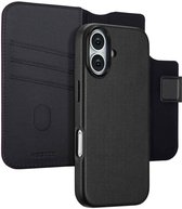 Accezz Hoesje - Geschikt voor Apple iPhone 17 - Leather Bookcase 2-in-1 geschikt voor MagSafe - Black