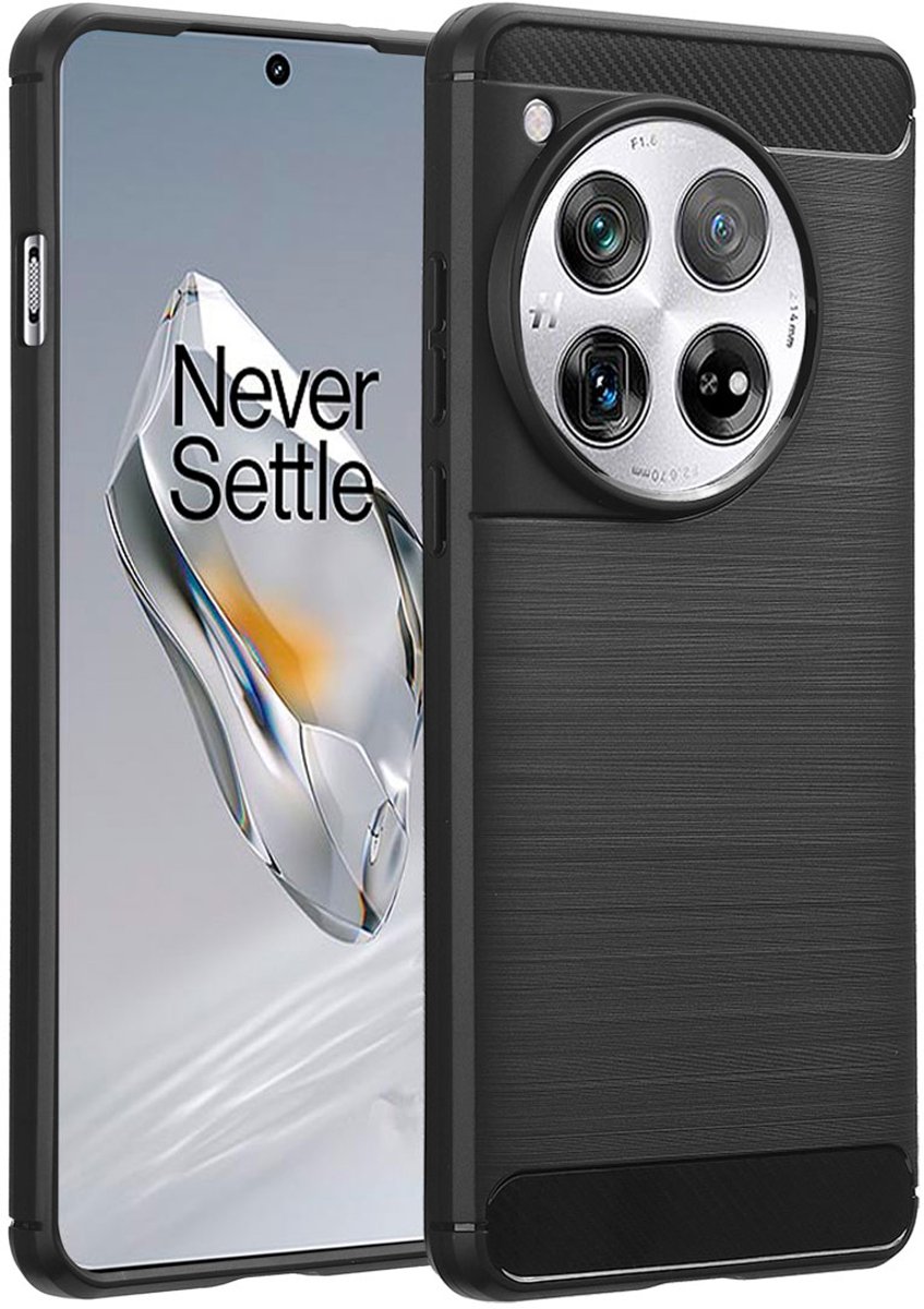 imoshion Hoesje - Geschikt voor OnePlus 12 - Brushed Backcover - Zwart