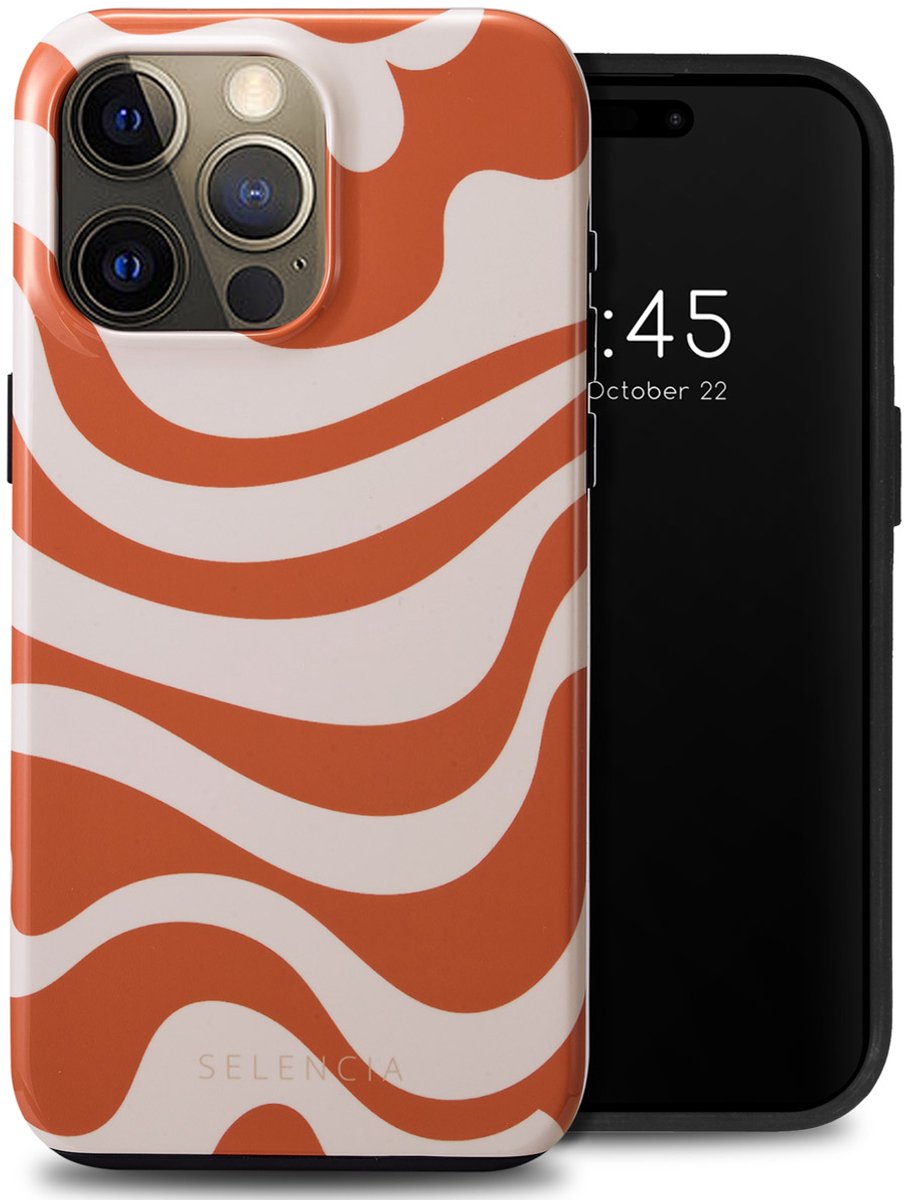 Selencia Hoesje - Geschikt voor Apple iPhone 15 Pro Max - Backcover - Dream Swirl Orange
