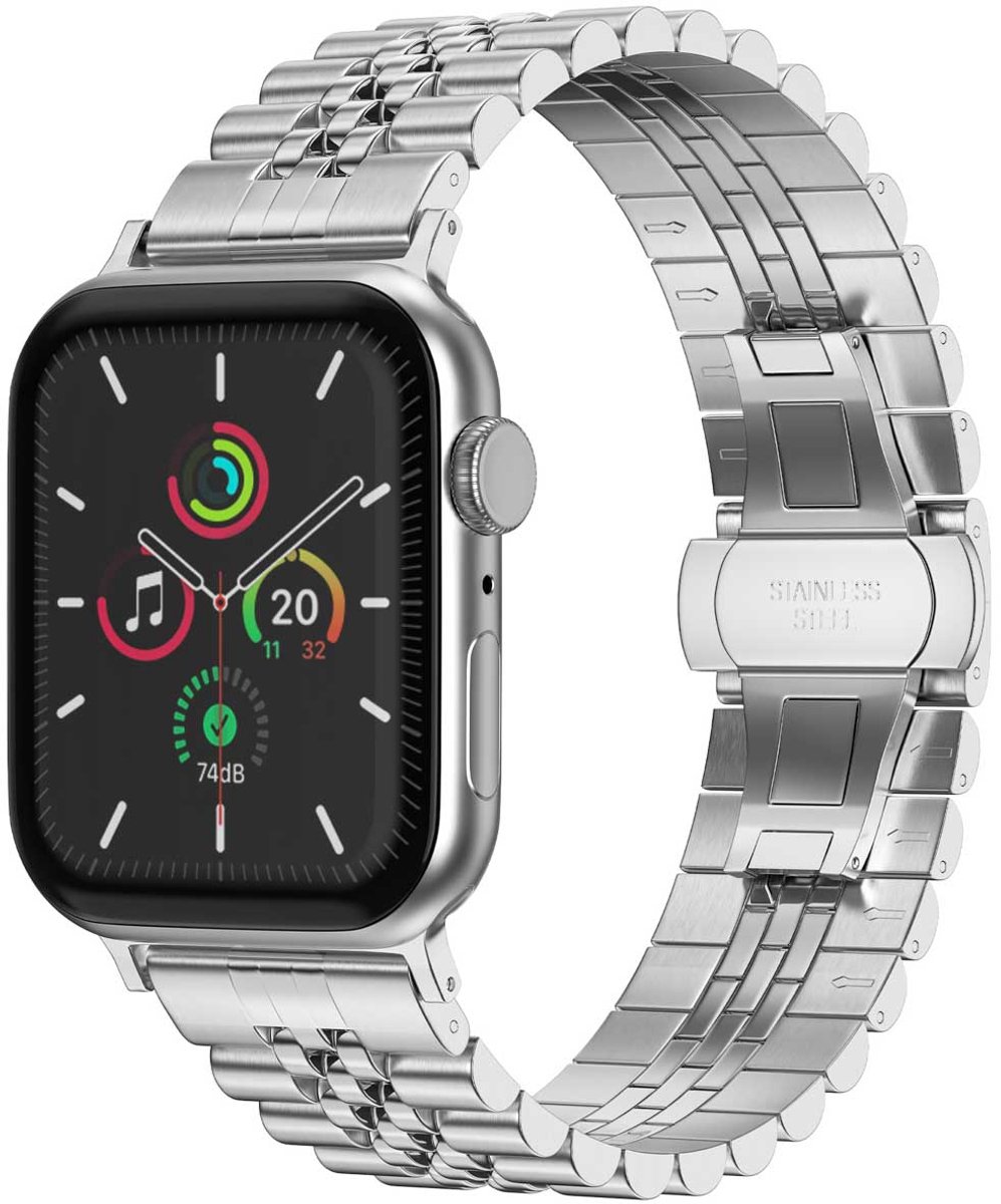 Selencia Jubilee stalen bandje voor de Apple Watch Series 1 / 2 / 3 / 4 / 5 / 6 / 7 / 8 / 9 / SE / Ultra (2) - 42 / 44 / 45 / 49 mm - Zilver