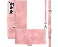 imoshion Hoesje - Geschikt voor Samsung Galaxy S22 - Bookcase met koord - Roze