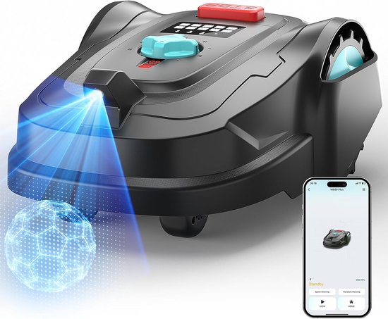 Draadloze Robotmaaier tot 800 m² met GPS & AI Camera, Zonder Begrenzingskabel, Automatisch Opladen, App-bediening, U-Vormig Maaipatroon, Obstakeldetectie (150+), Instelbare Maaihoogte 2–6 cm van Merkloos	 — afbeelding 4