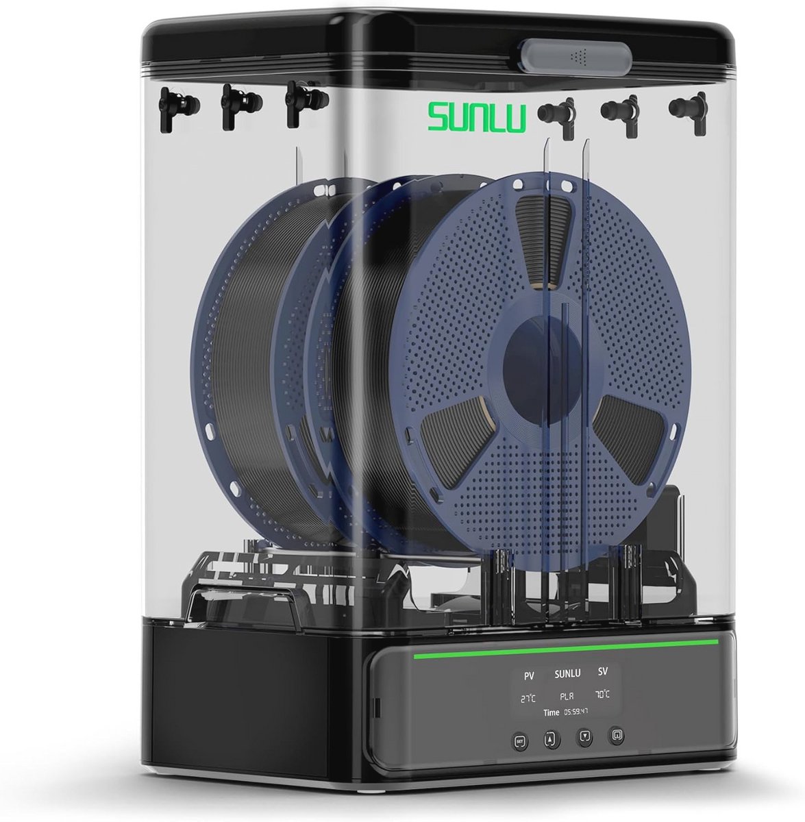 Filament Droger en Opbergbox voor 3D-printerfilament - 2 Spoelen, Tot 70°C, Voor PLA, PETG, ABS, TPU