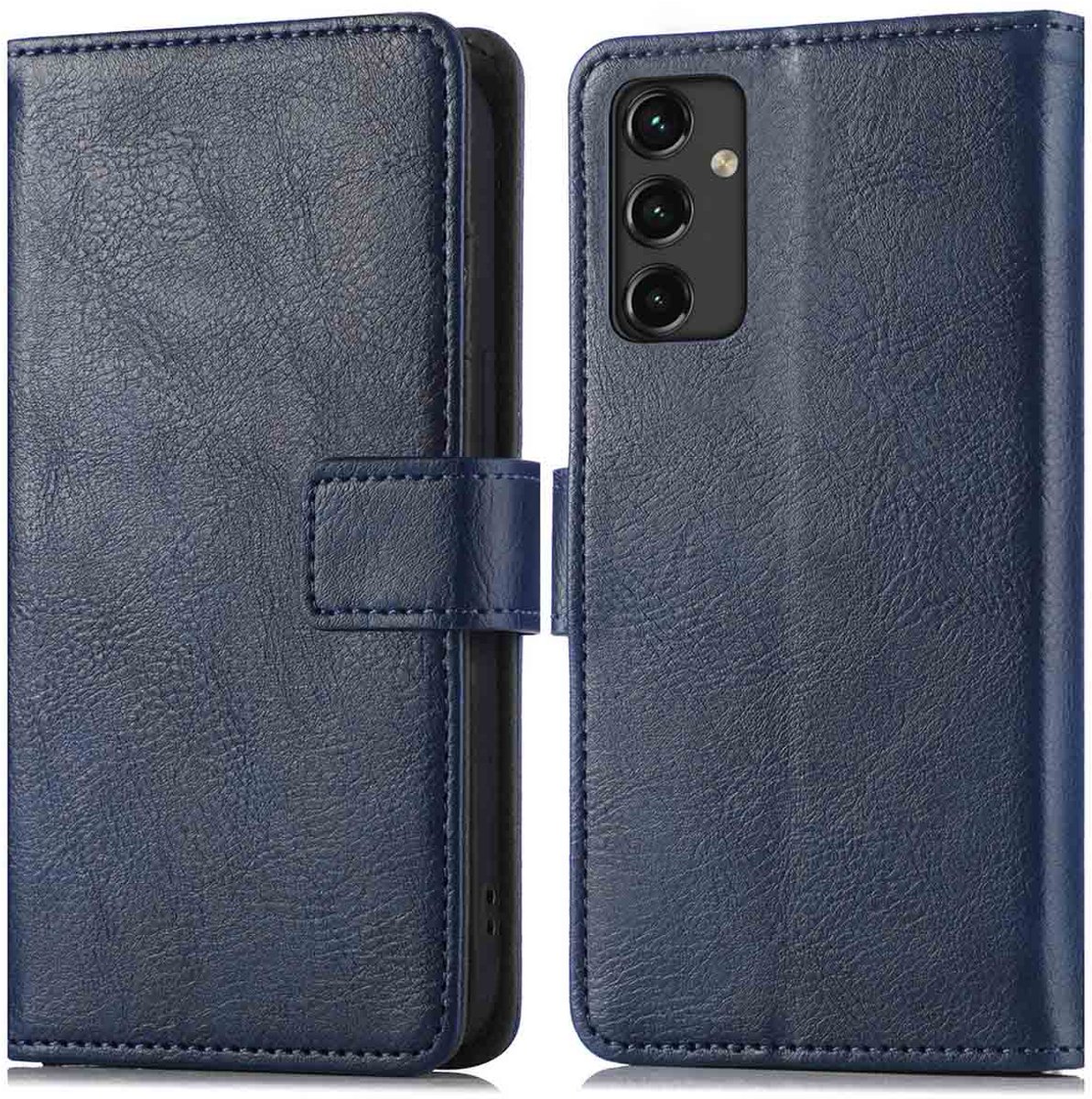 imoshion Hoesje - Geschikt voor Samsung Galaxy A14 (5G) / A14 (4G) - Luxe Bookcase - Donkerblauw