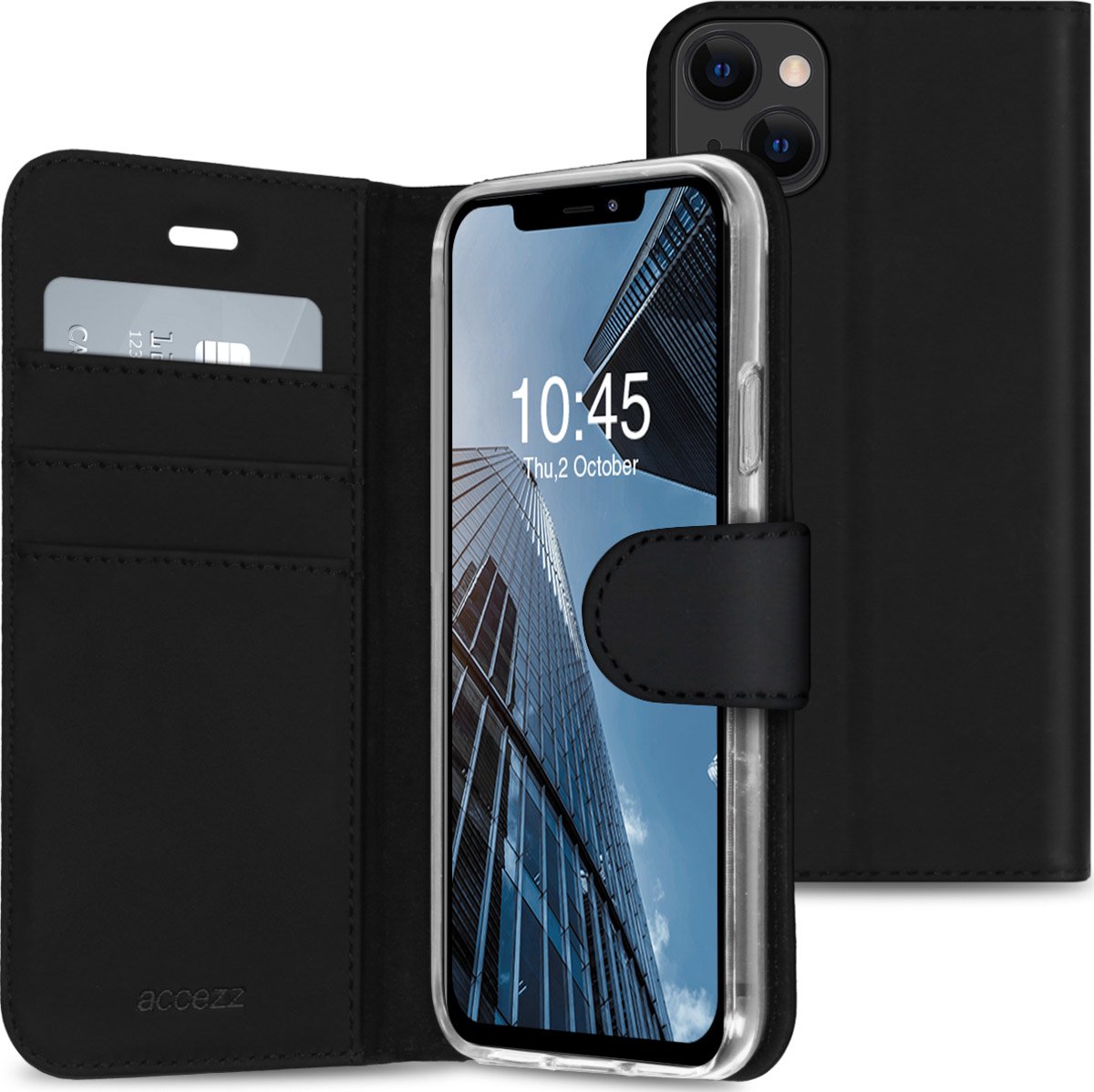 Accezz Wallet Softcase Booktype voor de iPhone 13 hoesje booktype - Zwart
