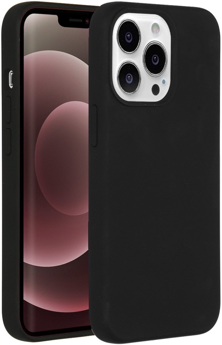 Accezz Liquid Silicone Backcover met MagSafe iPhone 13 Pro Max hoesje - Black