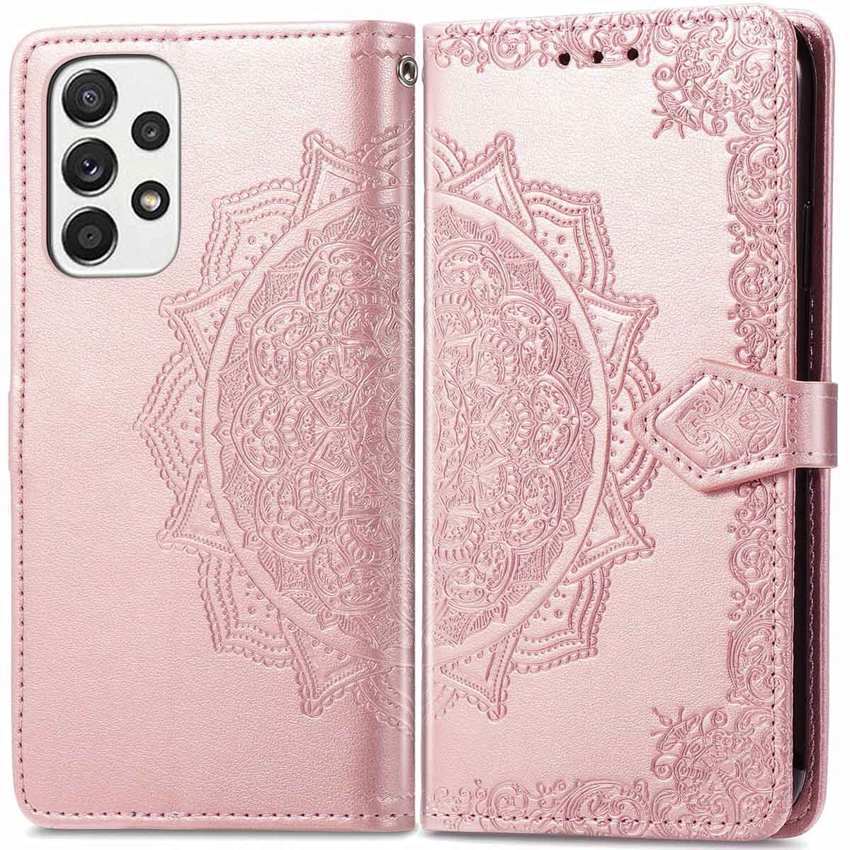 imoshion Hoesje - Geschikt voor Samsung Galaxy A53 - Mandala Bookcase - Rosé Goud