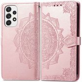 imoshion Hoesje - Geschikt voor Samsung Galaxy A53 - Mandala Bookcase - Rosé Goud