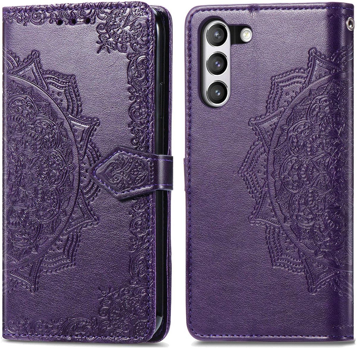 imoshion Hoesje - Geschikt voor Samsung Galaxy S21 FE - Mandala Bookcase - Paars