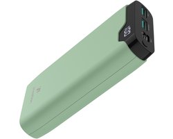 imoshion® Powerbank 20000 mAh - 22.5W Snellader - USB C / USB A - LED Display - Powerbanks - Universeel - Noodpakket - Groen