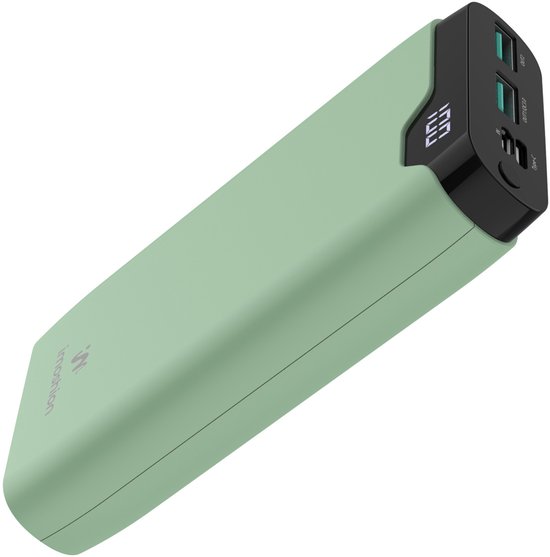 imoshion Powerbank 20000 mAh - Snellader 22.5W - LED indicator - USB C & USB A - Geschikt voor o.a. iPhone en Samsung - Universeel - Lichtgroen