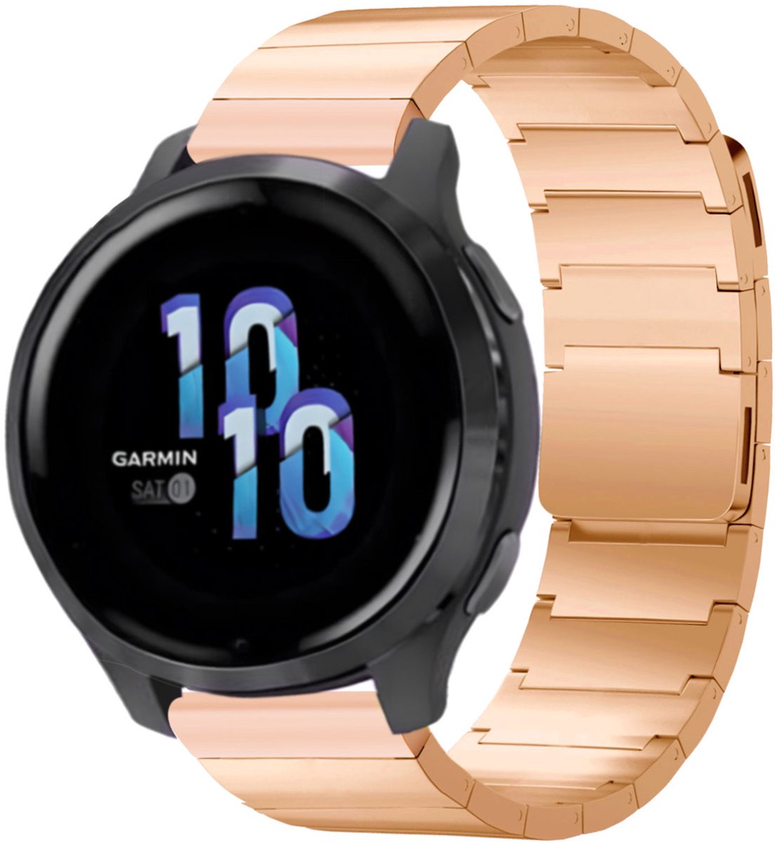 Selencia Stalen magnetisch bandje - Universeel 22 mm aansluiting - Rosé Goud