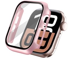 Hoesje Full Cover - Geschikt voor Apple Watch 10 / 11 / 12 - 46 mm - Screen protector - Case/Cover - Roze