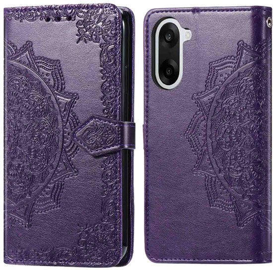 Étui imoshion - Compatible avec OnePlus Nord CE5 - Bookcase Mandala - Violet