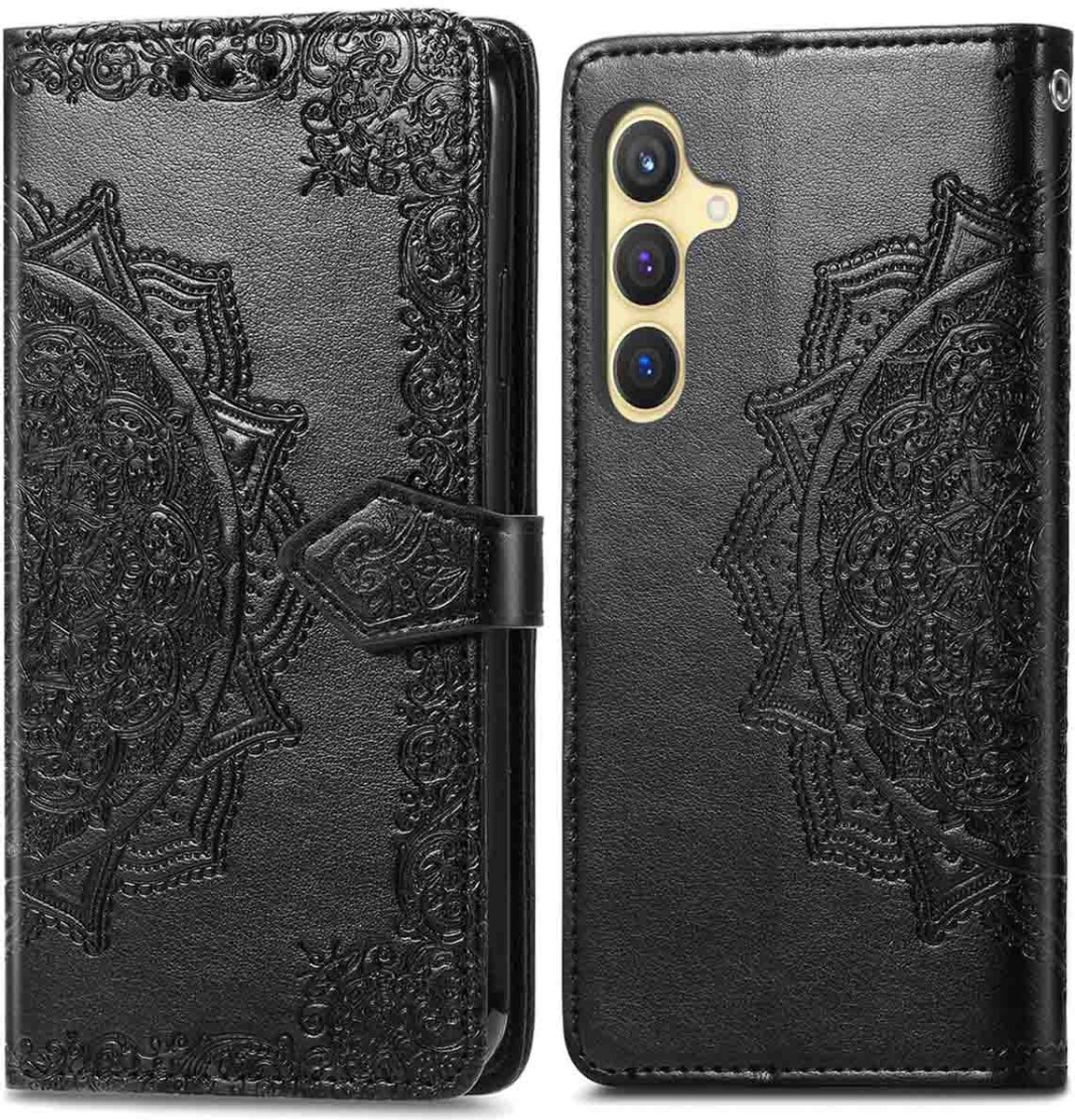 imoshion Hoesje - Geschikt voor Samsung Galaxy S24 Plus - Mandala Bookcase - Zwart
