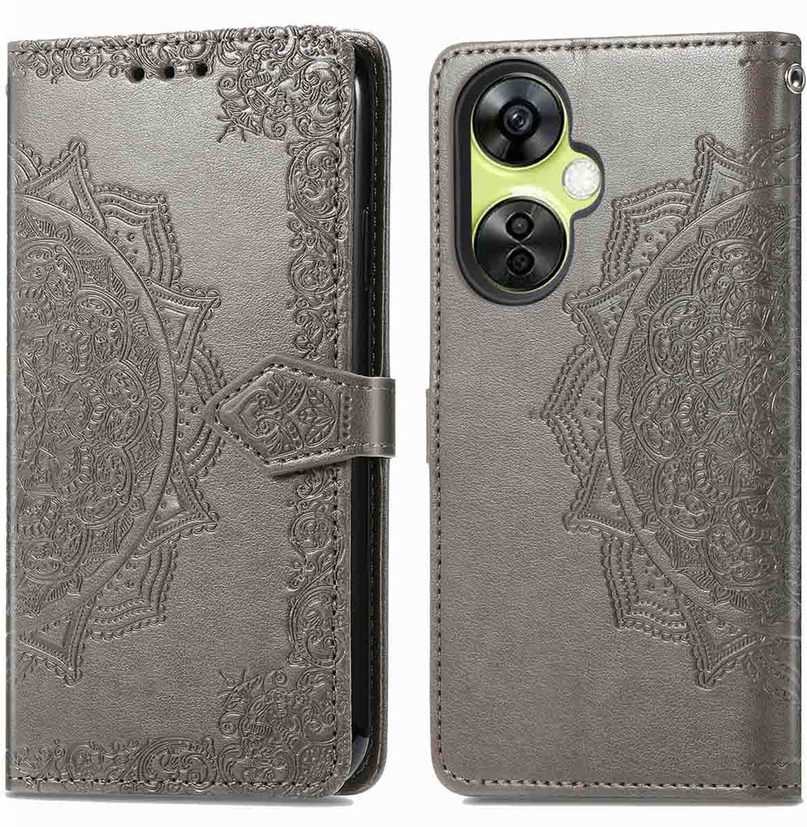 imoshion Hoesje - Geschikt voor OnePlus Nord CE 3 Lite - Mandala Bookcase - Grijs