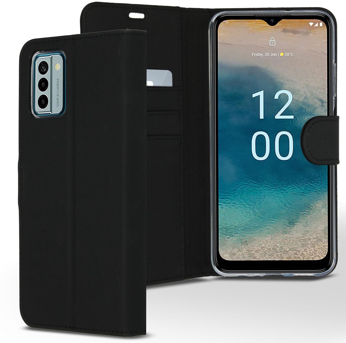 Accezz Hoesje - Geschikt voor Nokia G22 - Wallet Softcase Bookcase - Zwart
