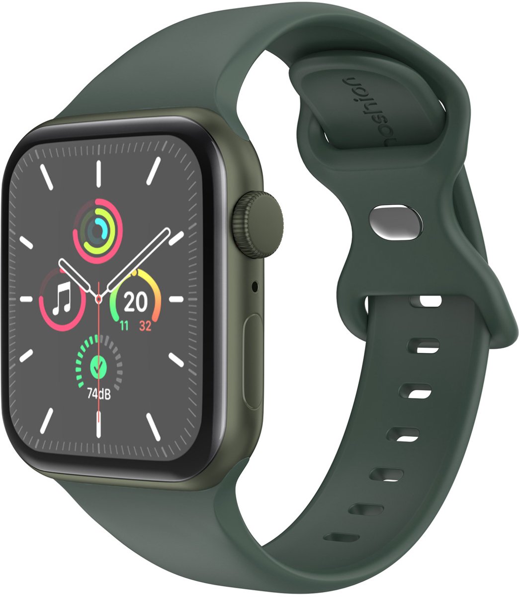 iMoshion Siliconen⁺ bandje geschikt geschikt voor Apple Watch Series 1 / 2 / 3 / 4 / 5 / 6 / 7 / 8 / 9 / SE / Ultra (2) - 42 / 44 / 45 / 49 mm - Olive - Maat M/L