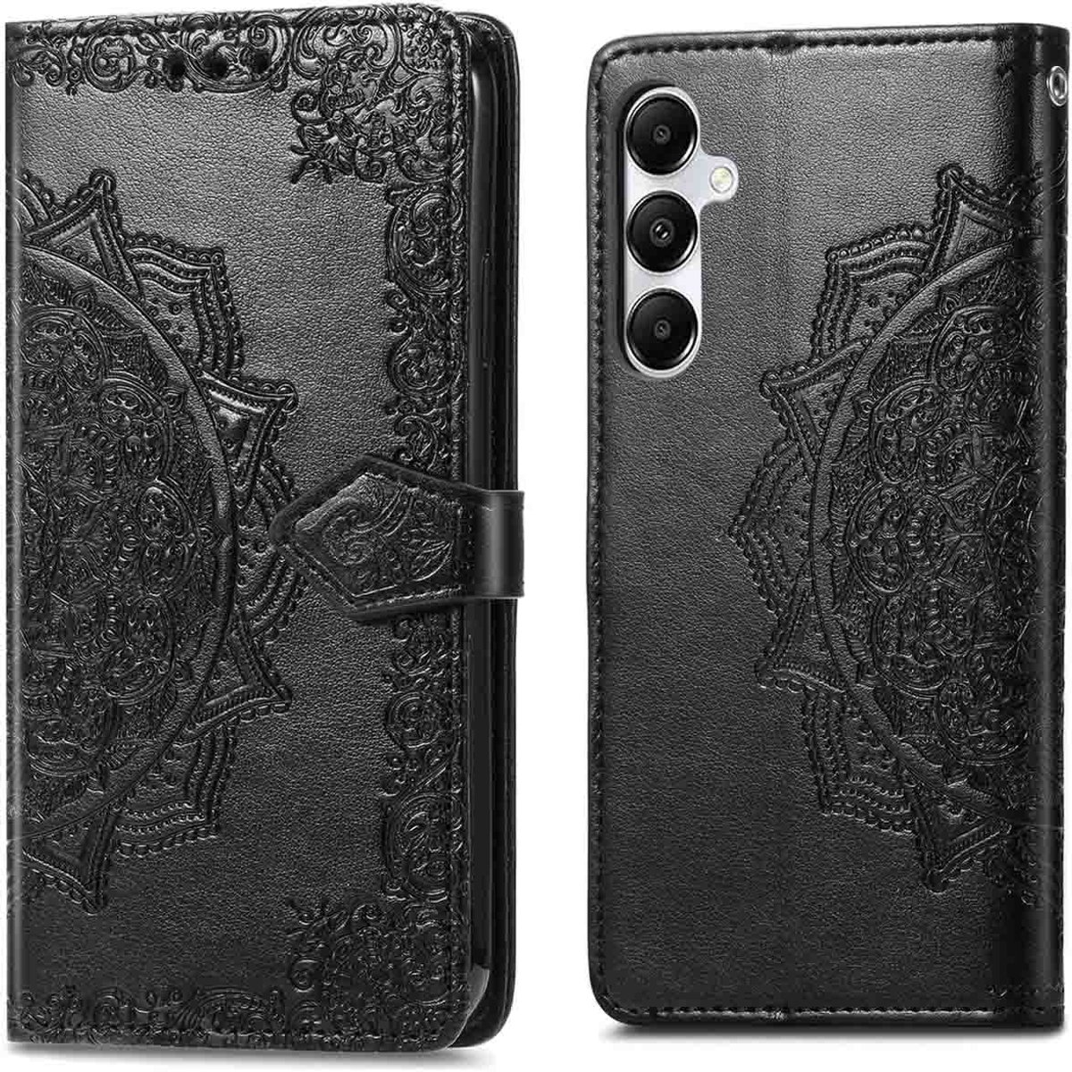 imoshion Hoesje - Geschikt voor Samsung Galaxy A35 - Mandala Bookcase - Zwart