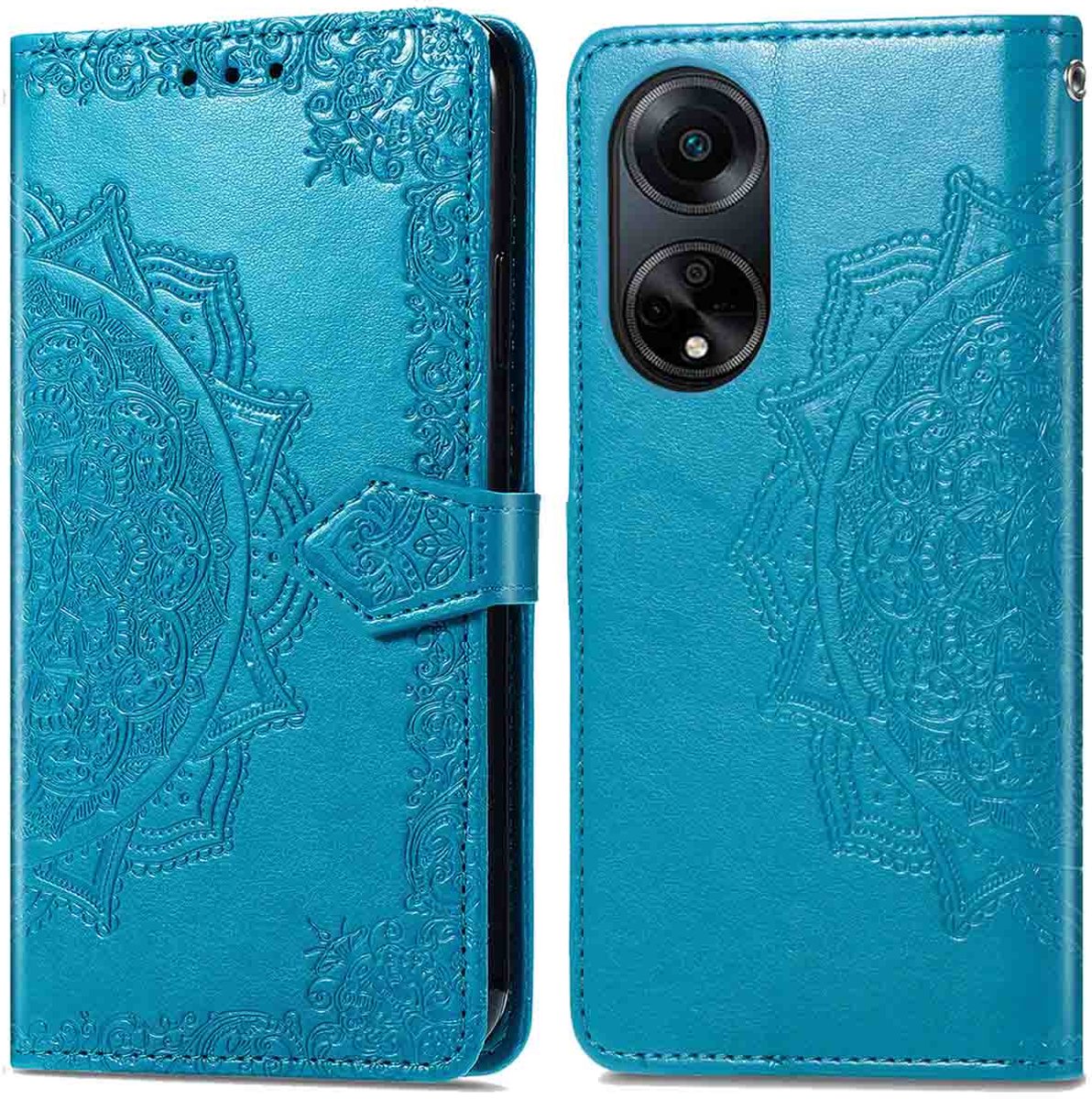 imoshion Hoesje - Geschikt voor Oppo A98 - Mandala Bookcase - Turquoise