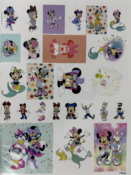 Trousse de coloriage Minnie Mouse avec feutres, crayons de couleur, aquarelle, autocollants et règle, ensemble de fournitures scolaires - Produit original conçu en Espagne, beige, gris clair