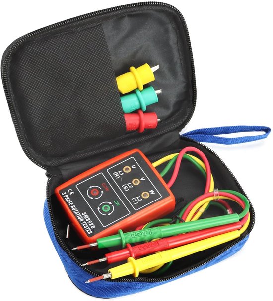 Fasetester Draaiveldmeetapparaat voor 3 Fasen 60V~600V AC 20-400 Hz met