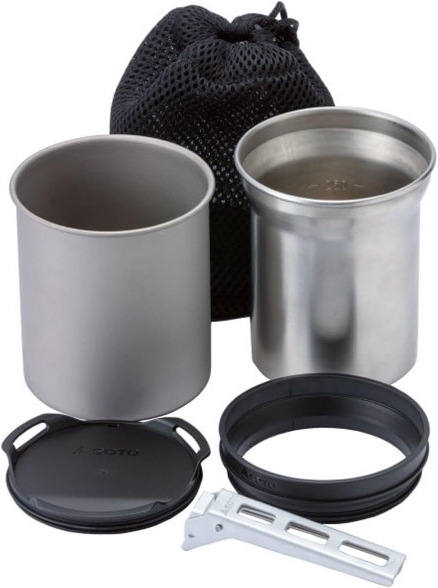 Multifunctionele Camping Kookset - Stapelsysteem voor Outdoor Koken en Picknicken