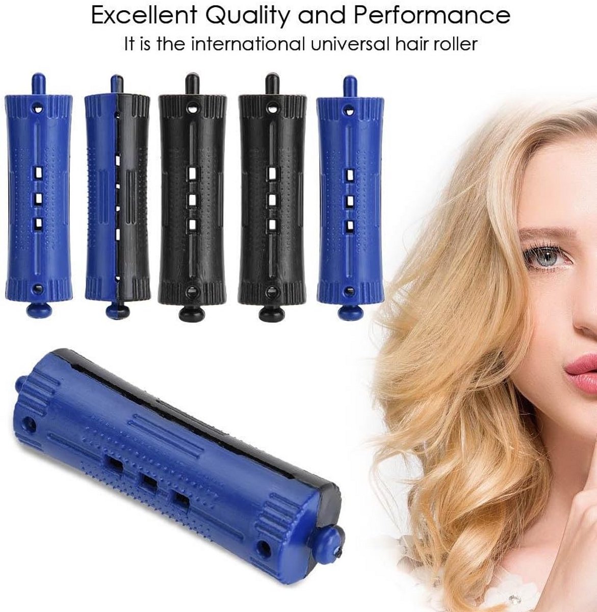 6 Stuks Professionele Haarrollers met Elastiek voor Krullen en Permanent