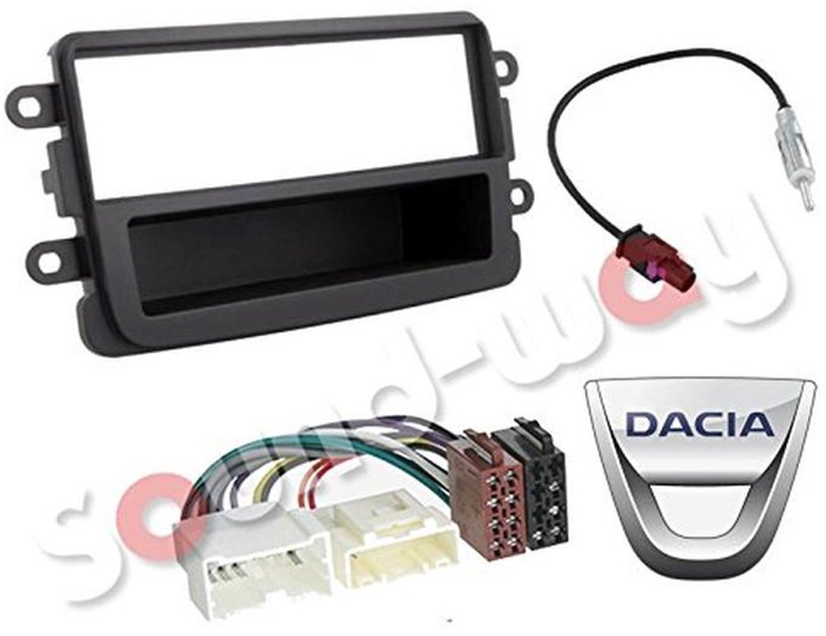 1 DIN Autoradio Radiopaneel Frame met Antenne Adapter en ISO Adapterkabel