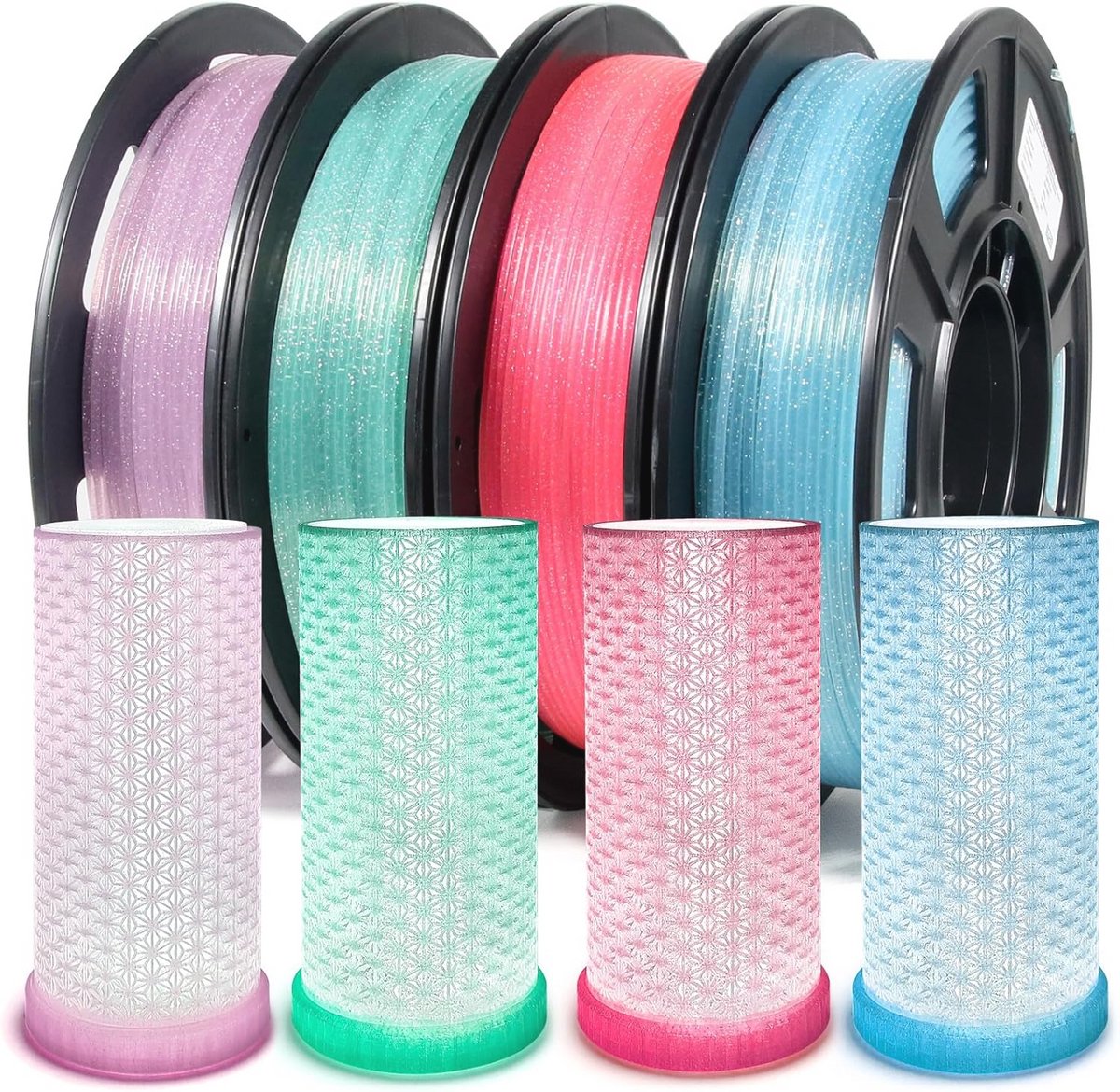 Glitter PLA Filament 1.75mm - Transparant 3D Printer Filament - 250g