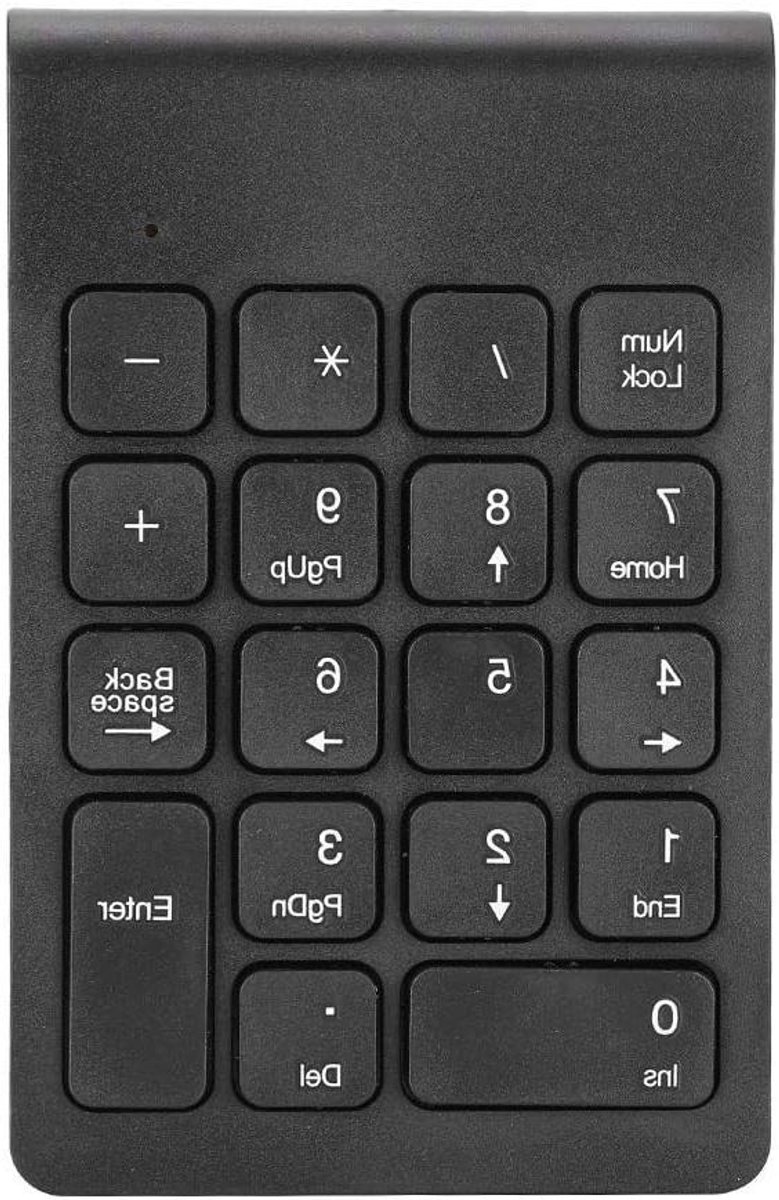 Allecta - Draadloos numeriek toetsenblok met 18 toetsen - Mini Bluetooth-numeriek toetsenblok - Numpad voor laptop en desktop - Zwart
