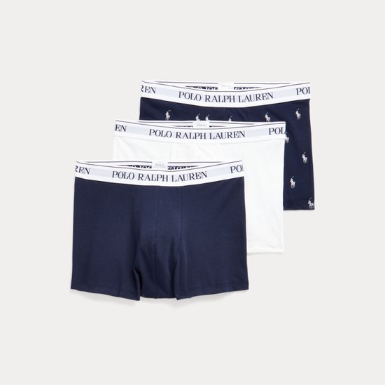 Ralph Lauren, boxer, 3-pack - blanc, bleu - petits chevaux