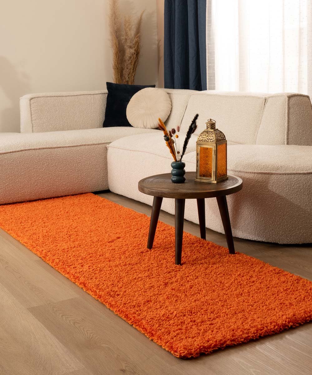 Hoogpolige loper - Shaggy Trend oranje 80x300