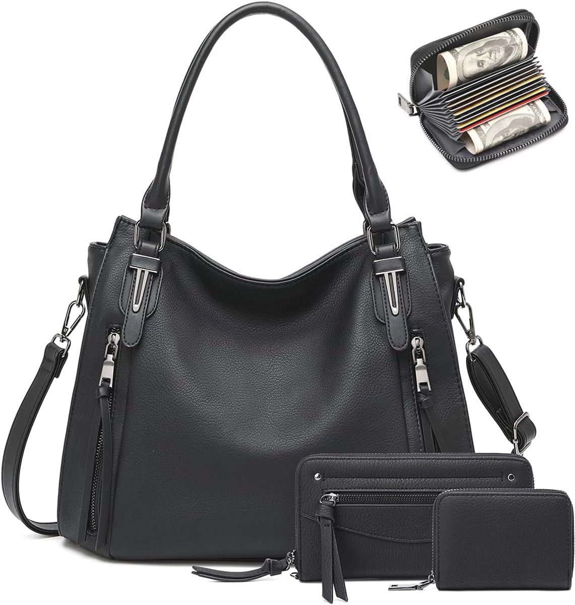 Dames Hobo Tassen Set - Grote Handtassen en Portemonnees