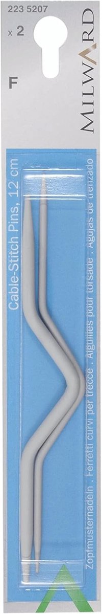 Kabelspindels, gebogen, zilvergrijs, 12 cm