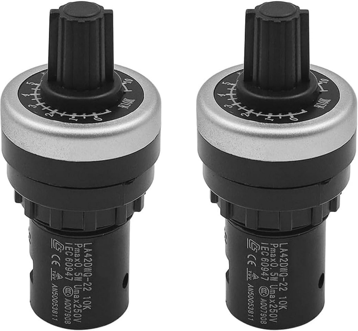 Variabele Snelheid Potentiometer 2 STUKS 22mm 10K Ohm - Roterende Potentiometer voor Frequentieconversie en Snelheidsregeling