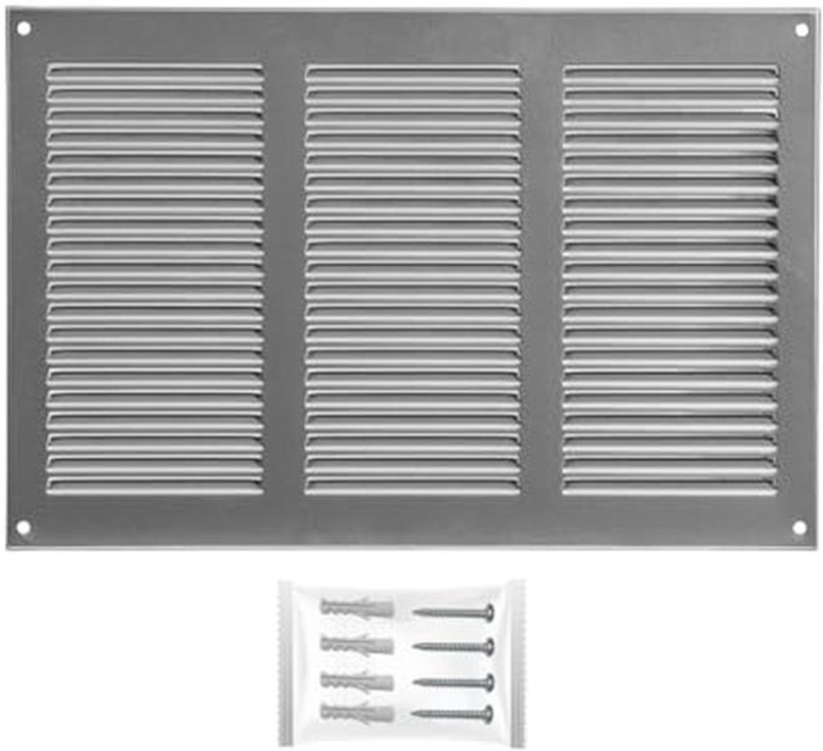 Ventilatiegrille 300 x 200 mm - Gegalvaniseerd Staal met Insectenbescherming en Weerbescherming