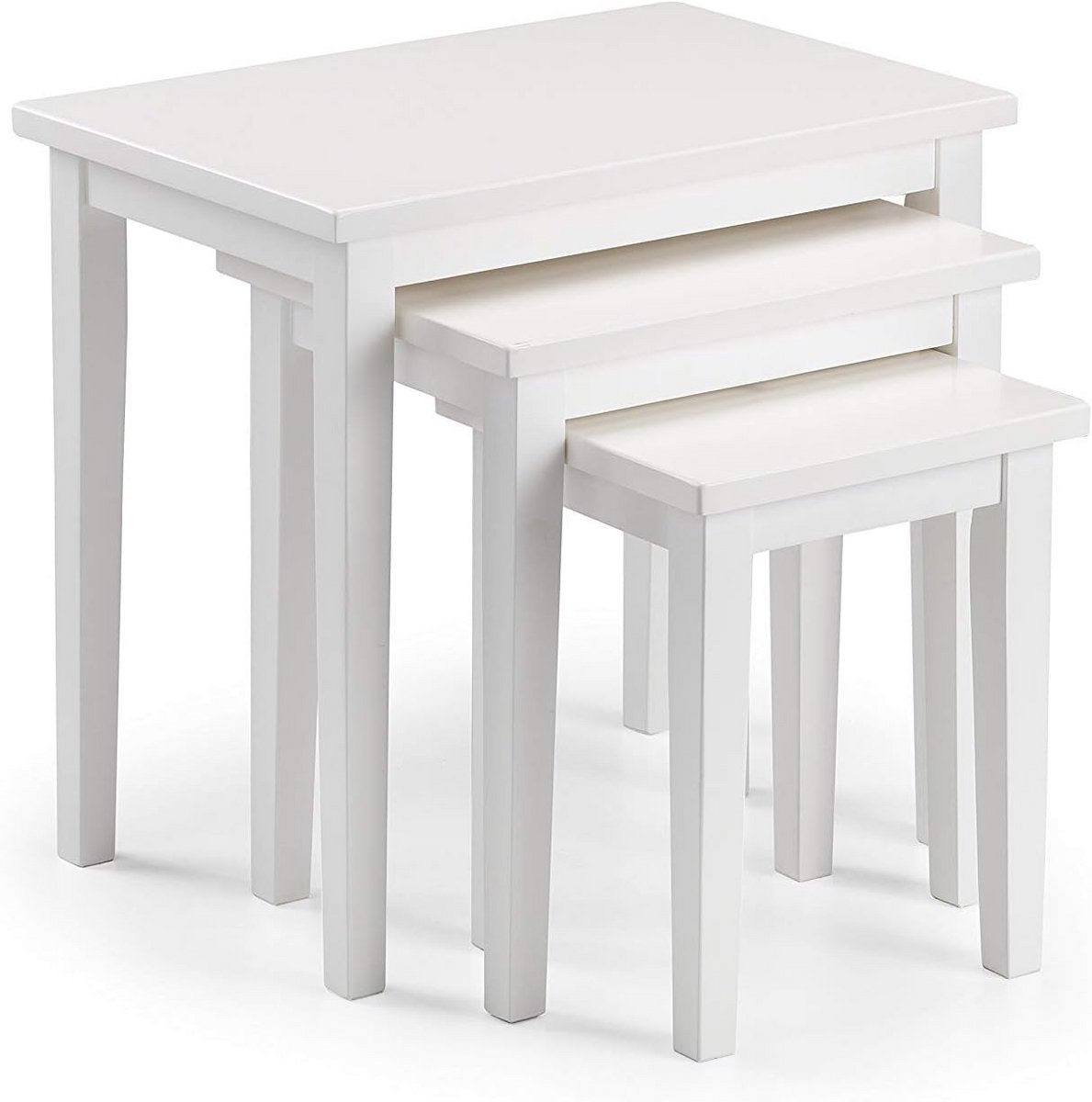Set van 2 Witte Bijzettafels - Stijlvol en Modern Woonkamer Meubel