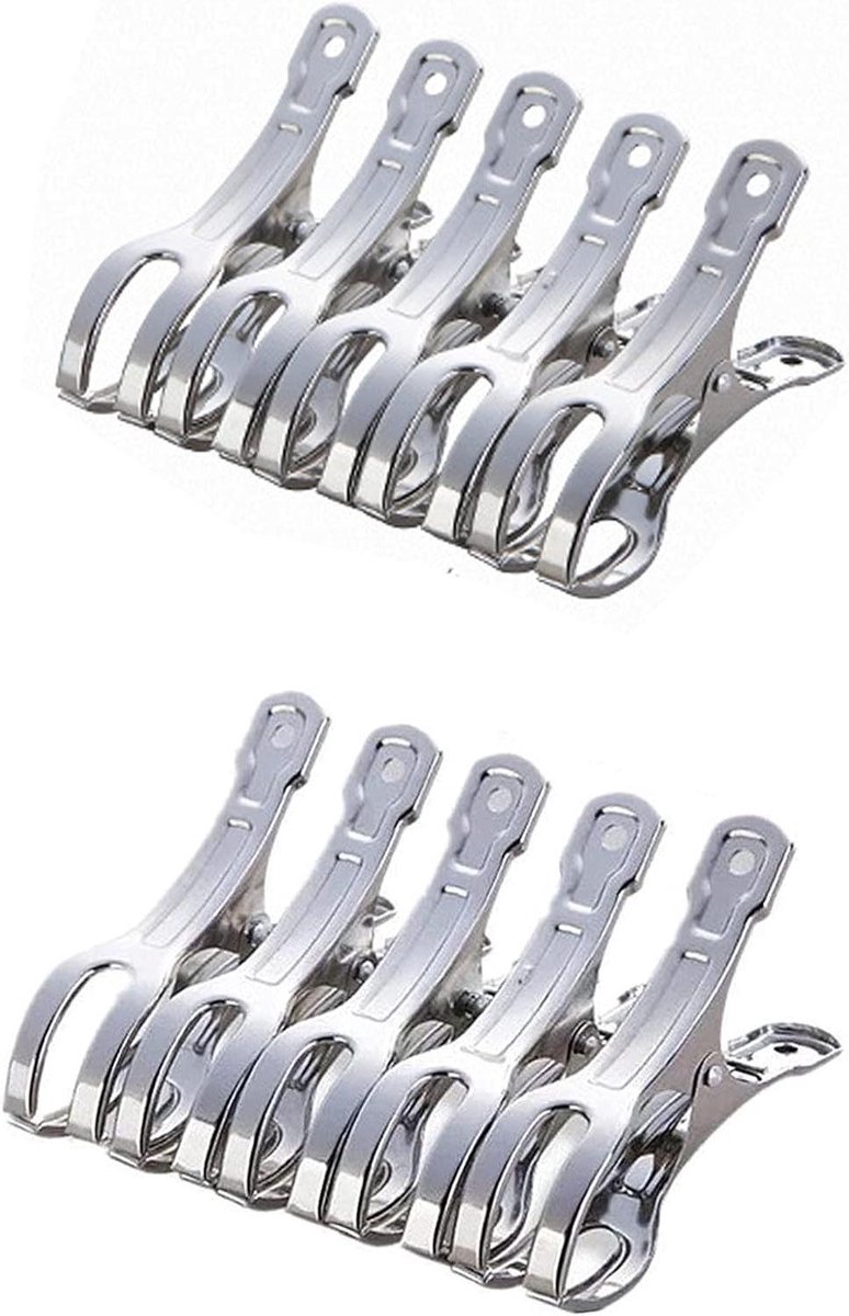 Allecta - Grote Clips voor Wasgoed, Strandlaken, Quilts en Kleding - Set van 10 Stuks