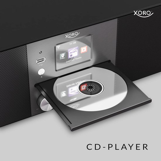 XORO HMT 620 All-in-One stereo internetradio met cd-speler, DAB+/FM-radio, wifi, Bluetooth, Spotify Connect, MP3 USB-speler, netwerkstreaming, app-bediening, zwart — afbeelding 5