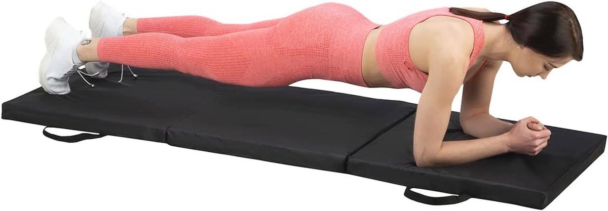 Gymnastiekmat Opvouwbaar 180 x 60 x 5 cm Zwart - afbeelding 2