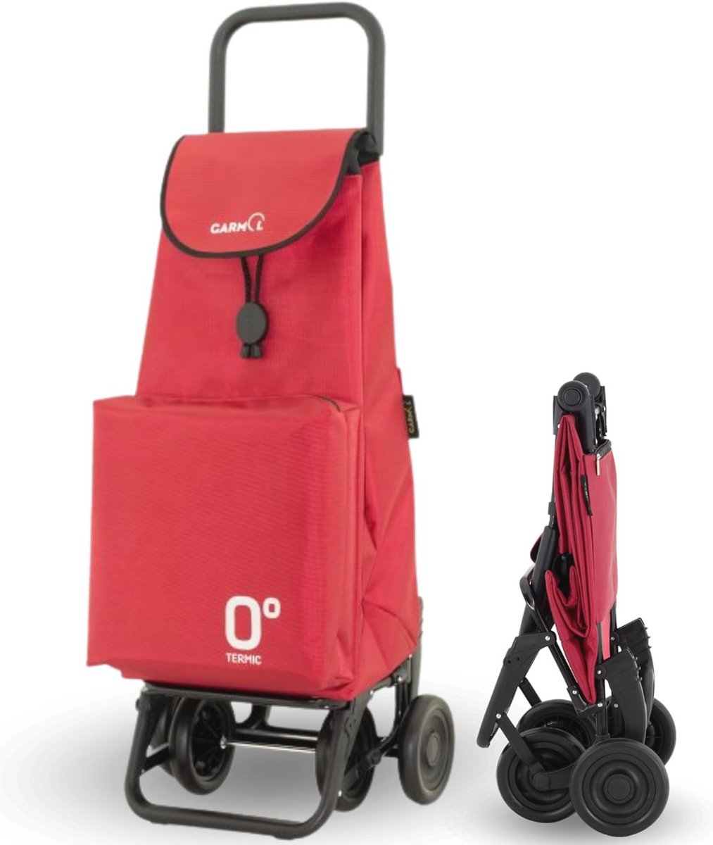 Garmol Boodschappentrolley EPOXI, gelakt staal, rood, 66 l