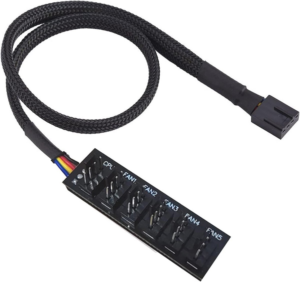 PWM ventilatorhub voor 4-pins fans, 6-weg stroomkabel voor CPU en behuizing