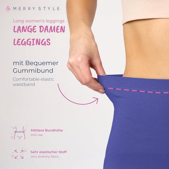 Lange Dameslegging met Hoge Taille van Zacht Katoen — afbeelding 3