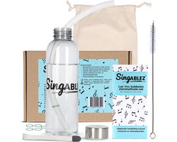 Singablez® Complete Lax Vox Set - Bubbelen stemmethode - Originele Siliconen Slang - (35 cm) - Stem Zangslang - Slang Voor Zang - Bubbel Rietje - Uitgebreide Handleiding