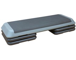 Trainings Step 110×40,64×10-20,3cm Fitness Step Grijs Polyethyleen Met 4 Verhogingsblokken Cardio En Krachttraining Instelbare Hoogte Thuis Gym Algemeen Gebruik